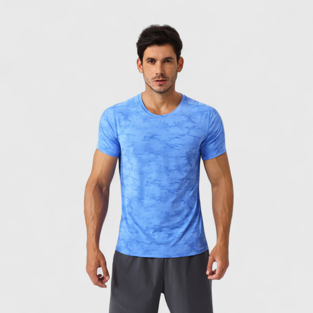 Anna-Kaci Active Men's Camo Print Short Sleeve Performance Tee with Quick-Dry Lightweight Stretch Fabric