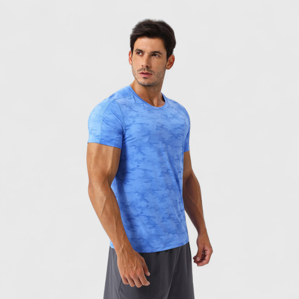 Anna-Kaci Active Men's Camo Print Short Sleeve Performance Tee with Quick-Dry Lightweight Stretch Fabric