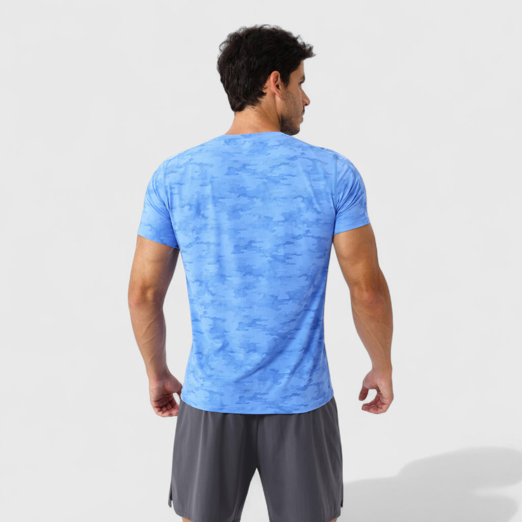 Anna-Kaci Active Men's Camo Print Short Sleeve Performance Tee with Quick-Dry Lightweight Stretch Fabric