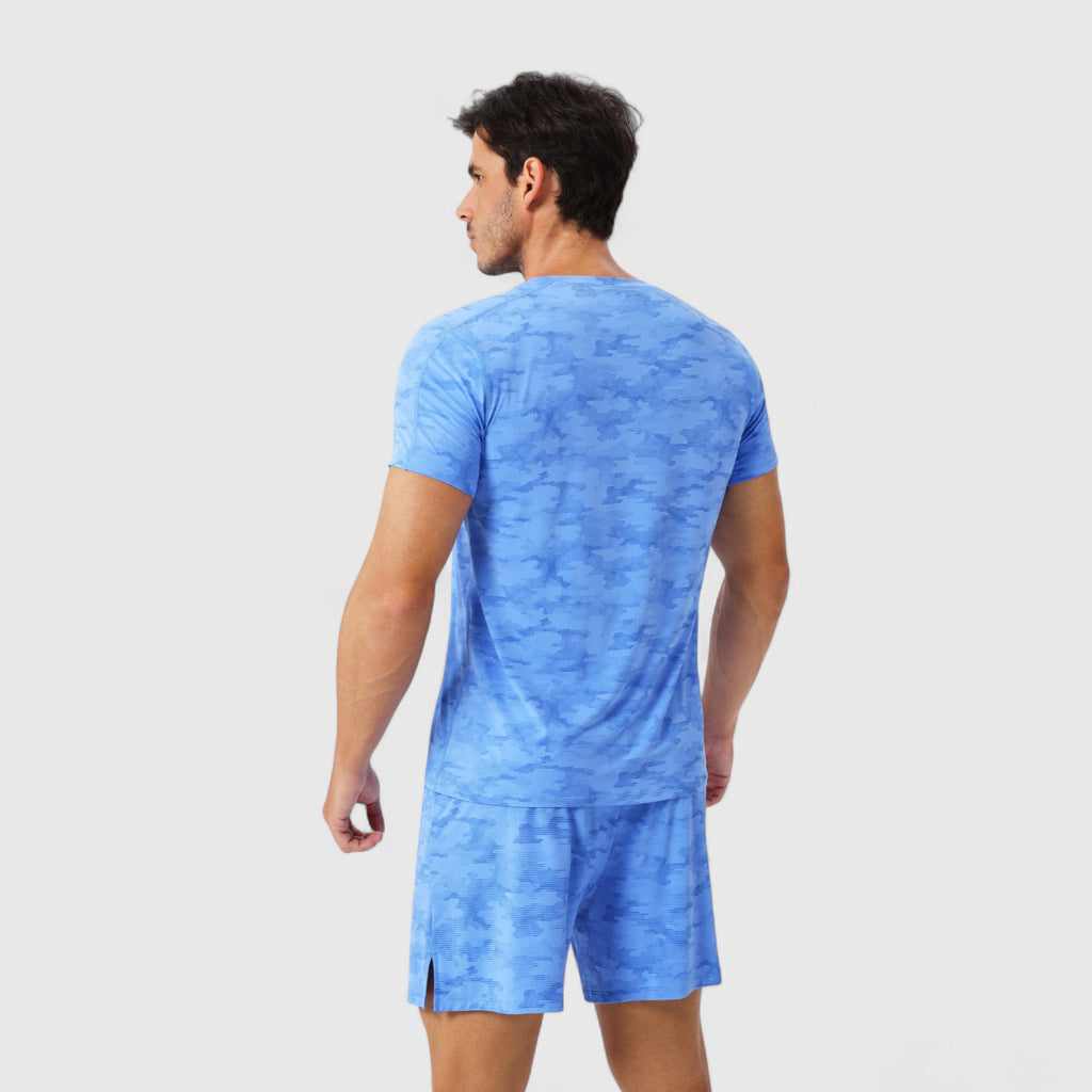 Anna-Kaci Active Men's Camo Print Short Sleeve Performance Tee with Quick-Dry Lightweight Stretch Fabric