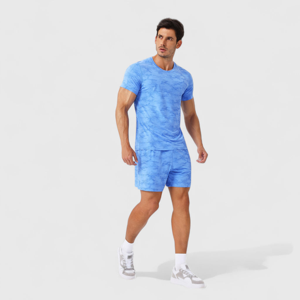 Anna-Kaci Active Men's Camo Print Short Sleeve Performance Tee with Quick-Dry Lightweight Stretch Fabric