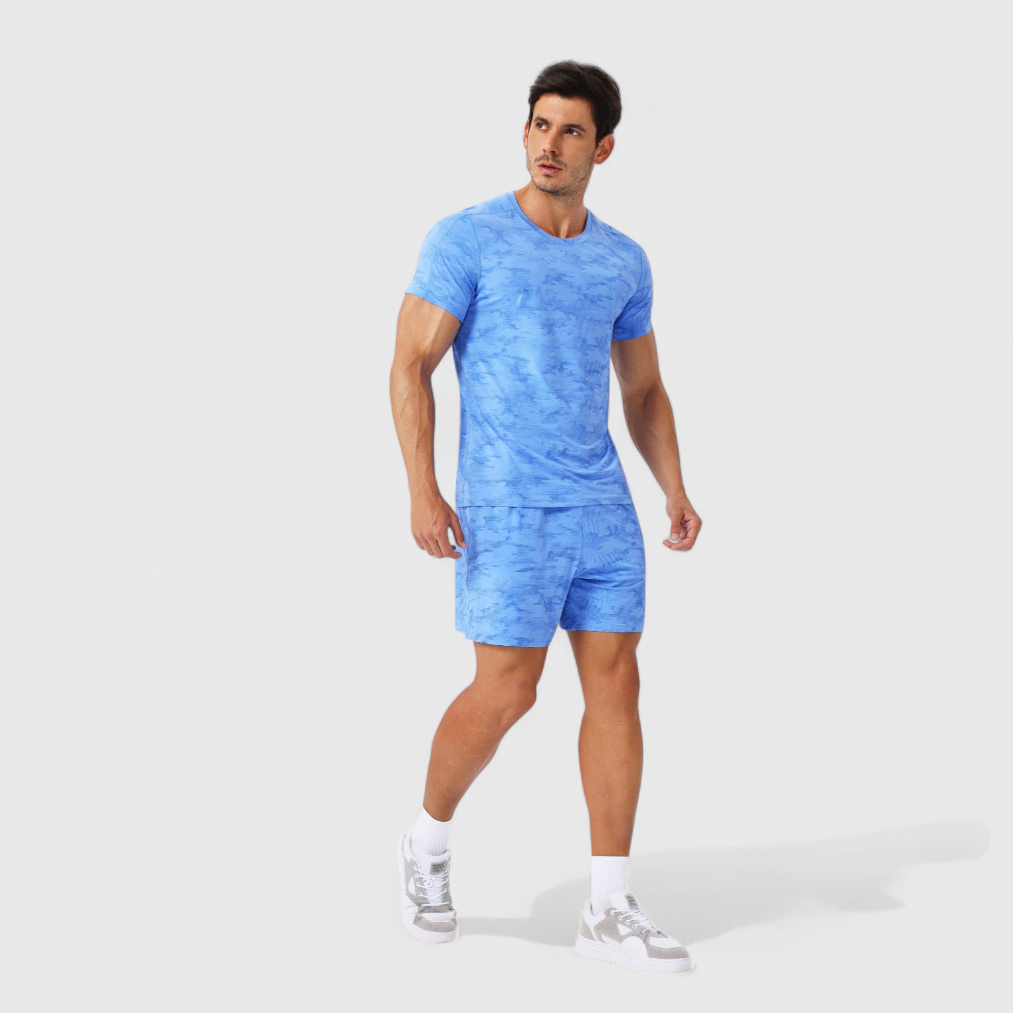 Anna-Kaci Active Men's Camo Print Short Sleeve Performance Tee with Quick-Dry Lightweight Stretch Fabric