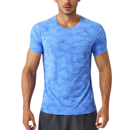 Anna-Kaci Active Men's Camo Print Short Sleeve Performance Tee with Quick-Dry Lightweight Stretch Fabric