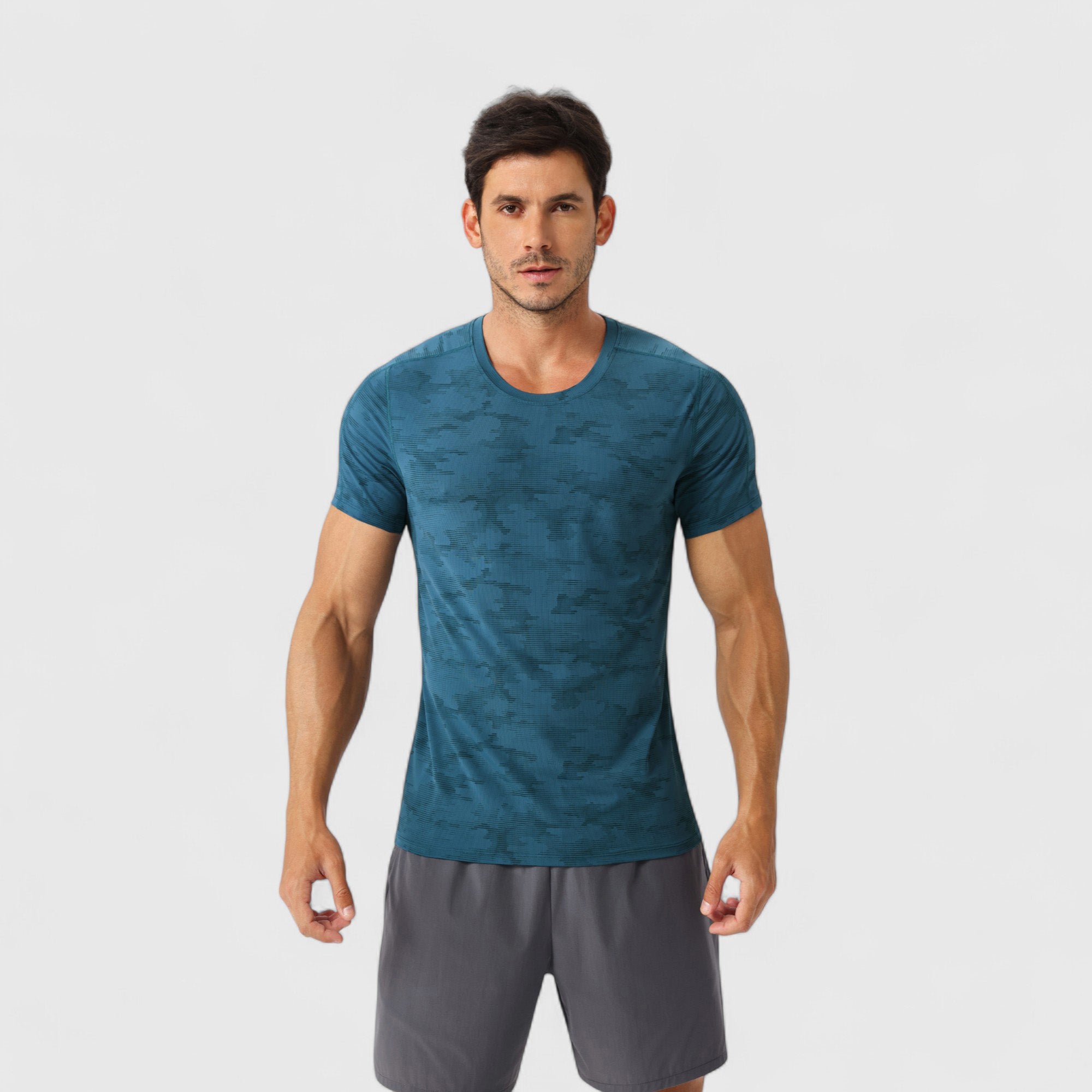 Anna-Kaci Active Men's Camo Print Short Sleeve Performance Tee with Quick-Dry Lightweight Stretch Fabric