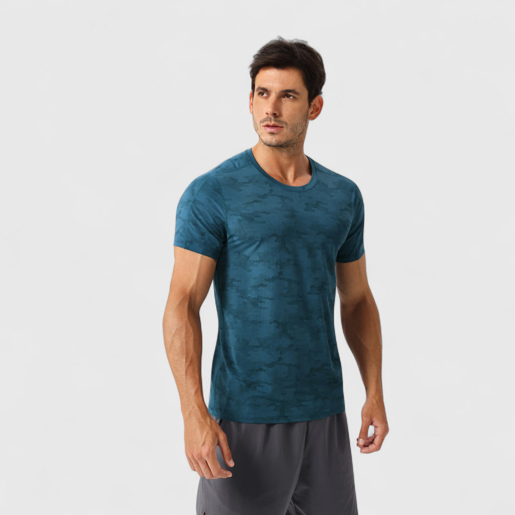 Anna-Kaci Active Men's Camo Print Short Sleeve Performance Tee with Quick-Dry Lightweight Stretch Fabric
