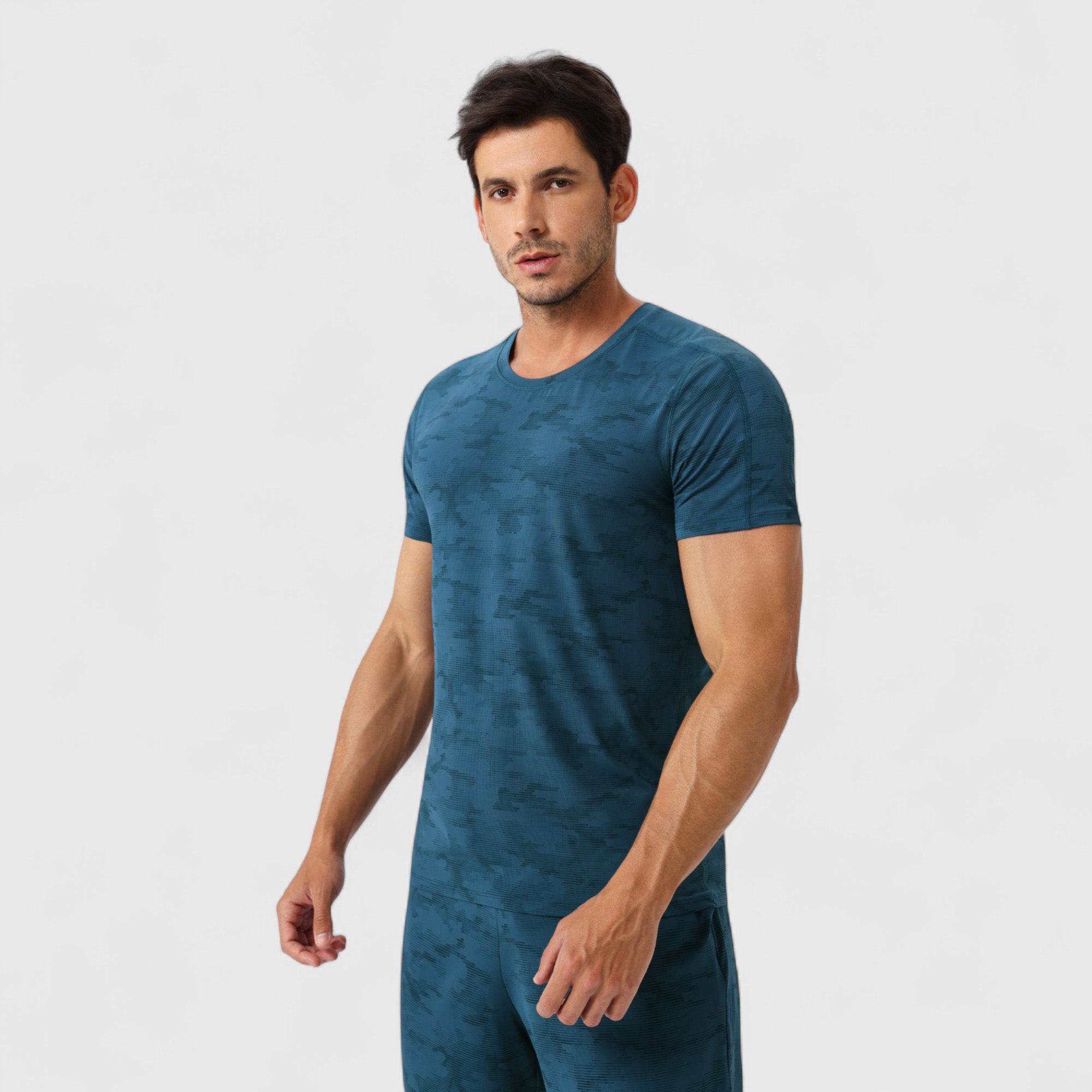 Anna-Kaci Active Men's Camo Print Short Sleeve Performance Tee with Quick-Dry Lightweight Stretch Fabric