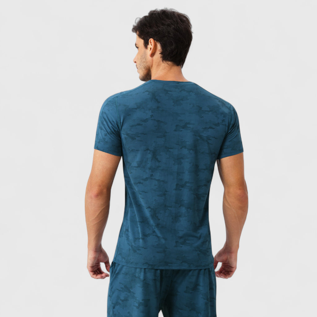 Anna-Kaci Active Men's Camo Print Short Sleeve Performance Tee with Quick-Dry Lightweight Stretch Fabric