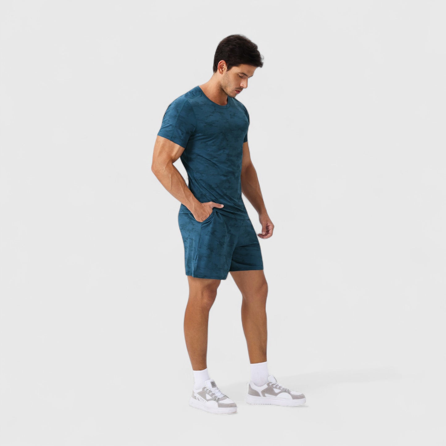 Anna-Kaci Active Men's Camo Print Short Sleeve Performance Tee with Quick-Dry Lightweight Stretch Fabric