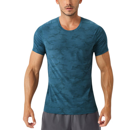 Anna-Kaci Active Men's Camo Print Short Sleeve Performance Tee with Quick-Dry Lightweight Stretch Fabric