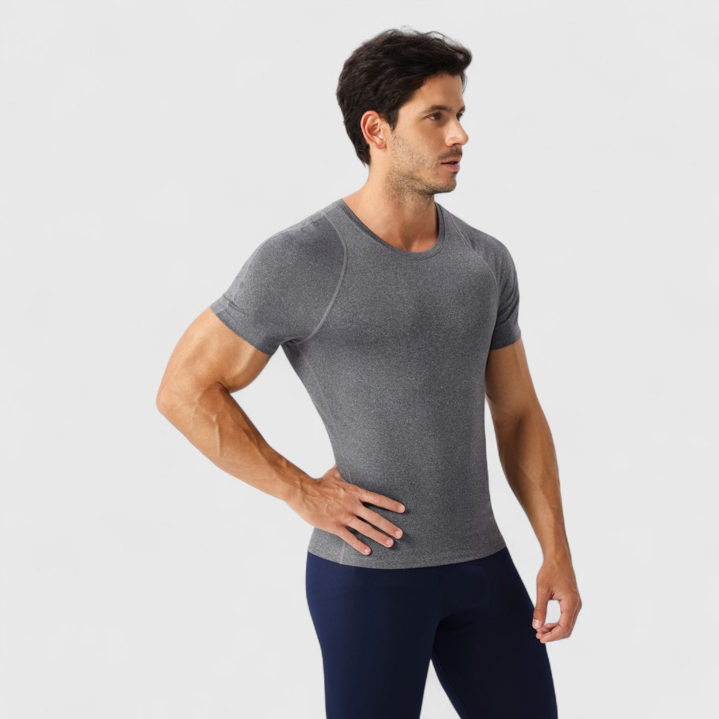 Anna-Kaci Active Men's Fitted Short Sleeve Performance T-Shirt with Stretch Fabric and Moisture-Wicking Comfort