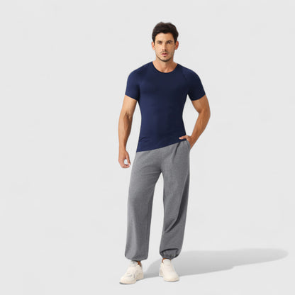 Anna-Kaci Active Men's Fitted Short Sleeve Performance T-Shirt with Stretch Fabric and Moisture-Wicking Comfort
