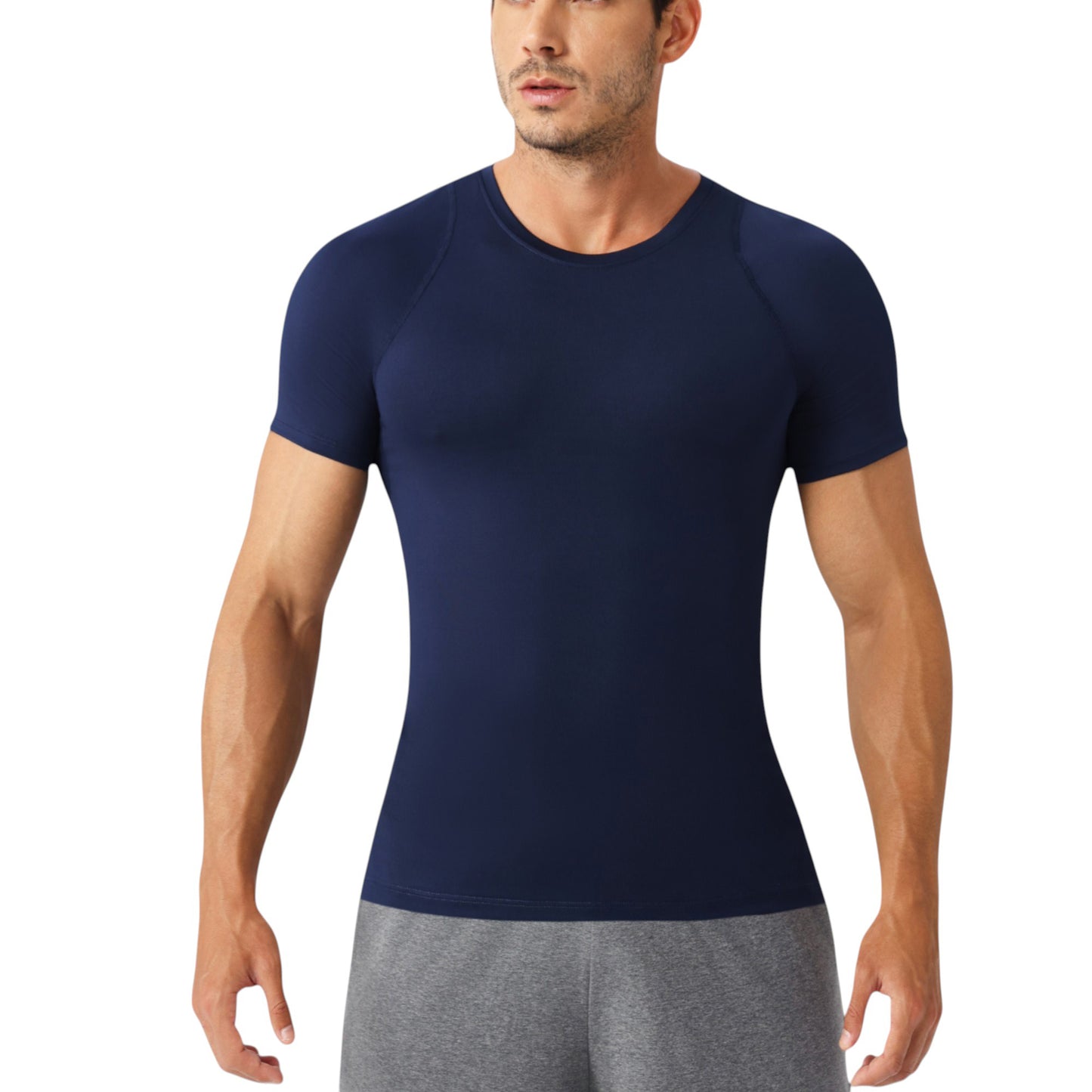 Anna-Kaci Active Men's Fitted Short Sleeve Performance T-Shirt with Stretch Fabric and Moisture-Wicking Comfort