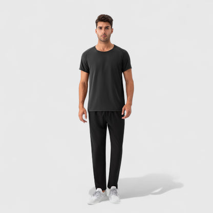 Anna-Kaci Active Men's Short Sleeve Performance T-Shirt with Breathable Mesh Fabric and Relaxed Athletic Fit