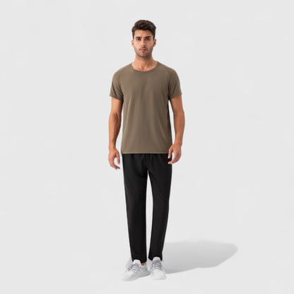 Anna-Kaci Active Men's Short Sleeve Performance T-Shirt with Breathable Mesh Fabric and Relaxed Athletic Fit
