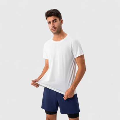 Anna-Kaci Active Men's Short Sleeve Performance T-Shirt with Breathable Mesh Fabric and Relaxed Athletic Fit