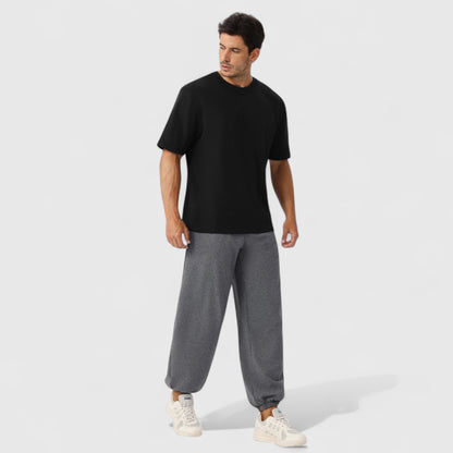 Anna-Kaci Active Men's Oversized Fit Short Sleeve T-Shirt with Drop Shoulders and Relaxed Silhouette for Everyday Style