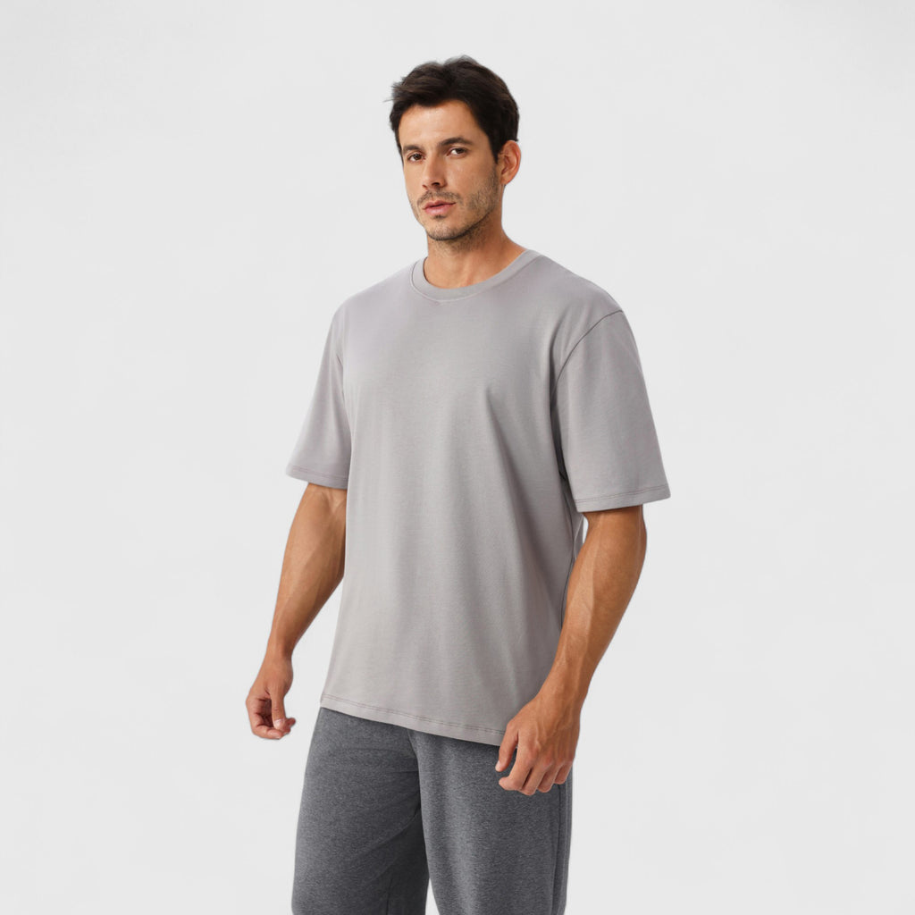 Anna-Kaci Active Men's Oversized Fit Short Sleeve T-Shirt with Drop Shoulders and Relaxed Silhouette for Everyday Style