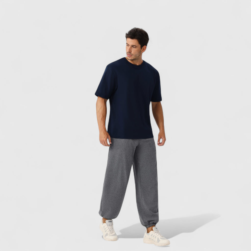 Anna-Kaci Active Men's Oversized Fit Short Sleeve T-Shirt with Drop Shoulders and Relaxed Silhouette for Everyday Style