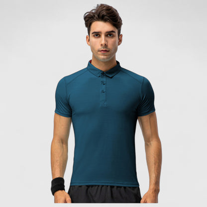 Anna-Kaci Active Men's Athletic Fit Polo Shirt with Short Sleeves and Three-Button Placket for Casual and Sport Styling