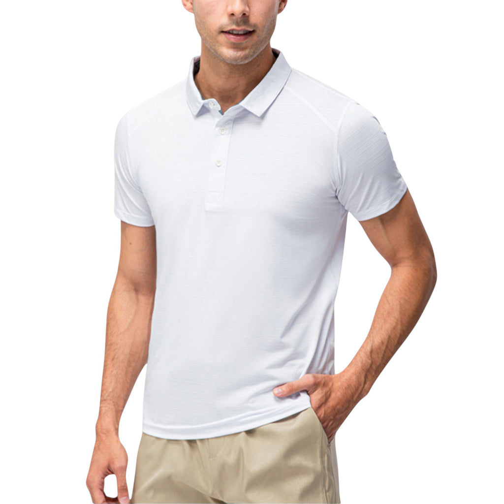 Anna-Kaci Active Men's Athletic Fit Polo Shirt with Short Sleeves and Three-Button Placket for Casual and Sport Styling