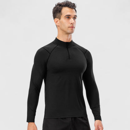 Anna-Kaci Active Men's Long Sleeve Quarter Zip Top with Athletic Fit and Raglan Sleeves for Training or Casual Wear