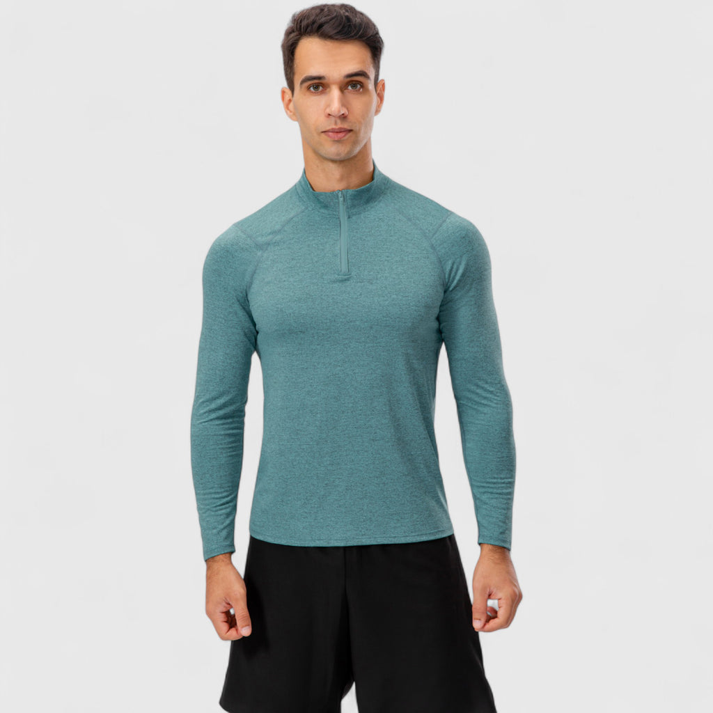 Anna-Kaci Active Men's Long Sleeve Quarter Zip Top with Athletic Fit and Raglan Sleeves for Training or Casual Wear