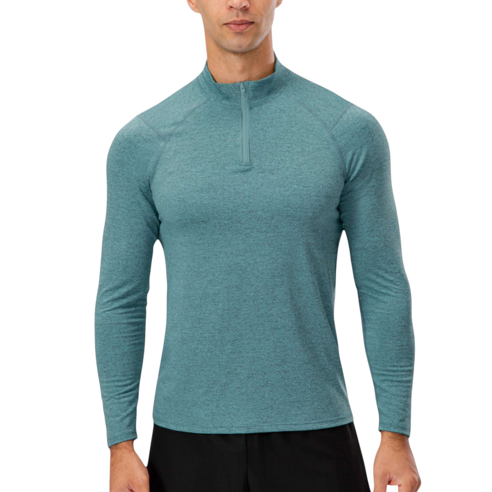 Anna-Kaci Active Men's Long Sleeve Quarter Zip Top with Athletic Fit and Raglan Sleeves for Training or Casual Wear