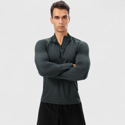 Anna-Kaci Active Men's Long Sleeve Quarter Zip Top with Athletic Fit and Raglan Sleeves for Training or Casual Wear