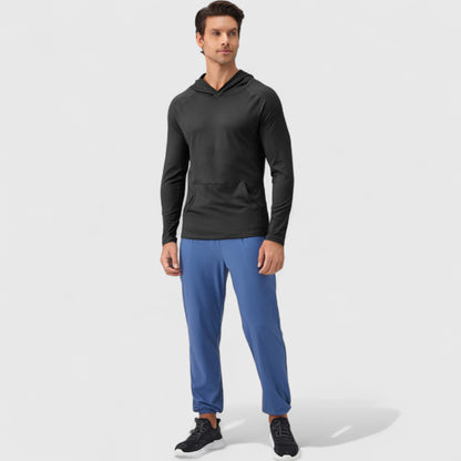 Anna-Kaci Active Men's Long Sleeve Pullover Hoodie with Front Kangaroo Pocket and Athletic Fit