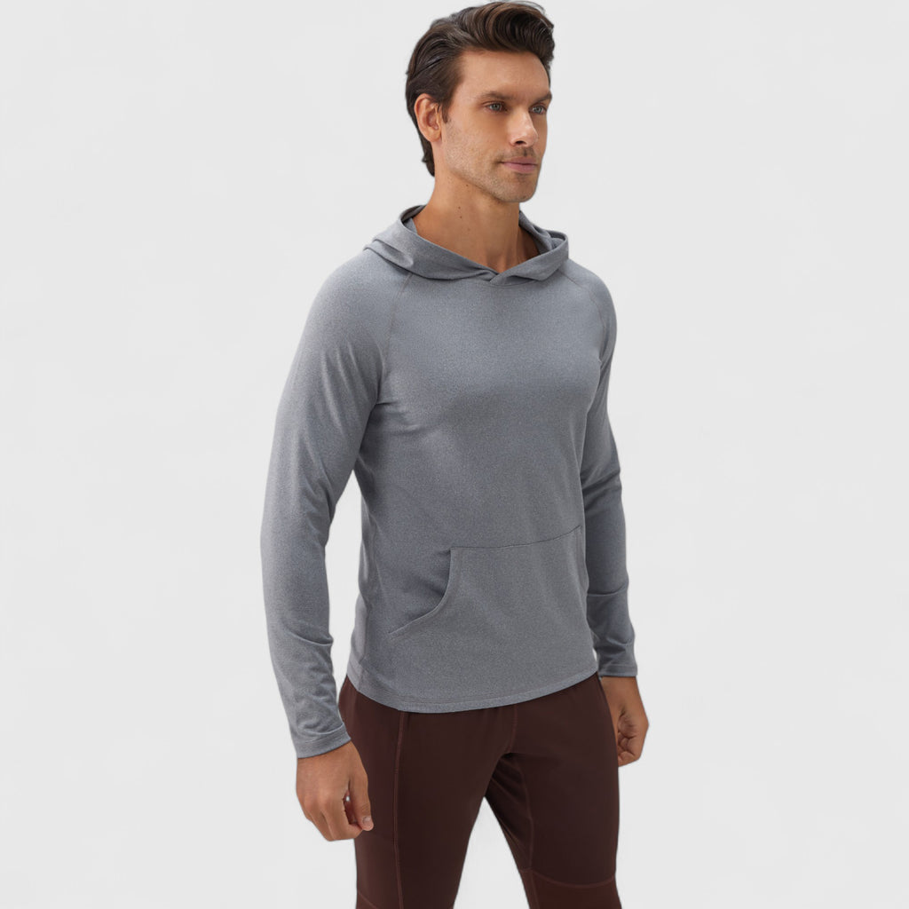Anna-Kaci Active Men's Long Sleeve Pullover Hoodie with Front Kangaroo Pocket and Athletic Fit