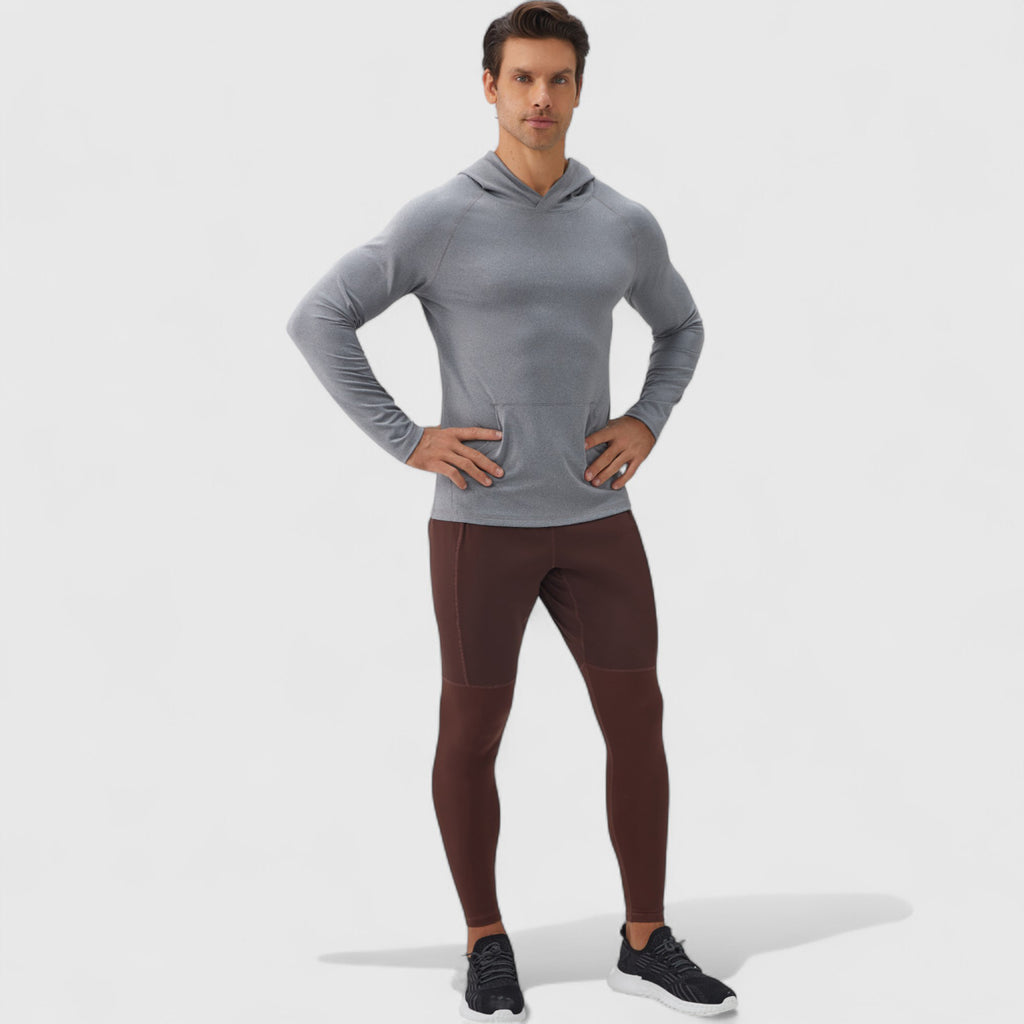 Anna-Kaci Active Men's Long Sleeve Pullover Hoodie with Front Kangaroo Pocket and Athletic Fit