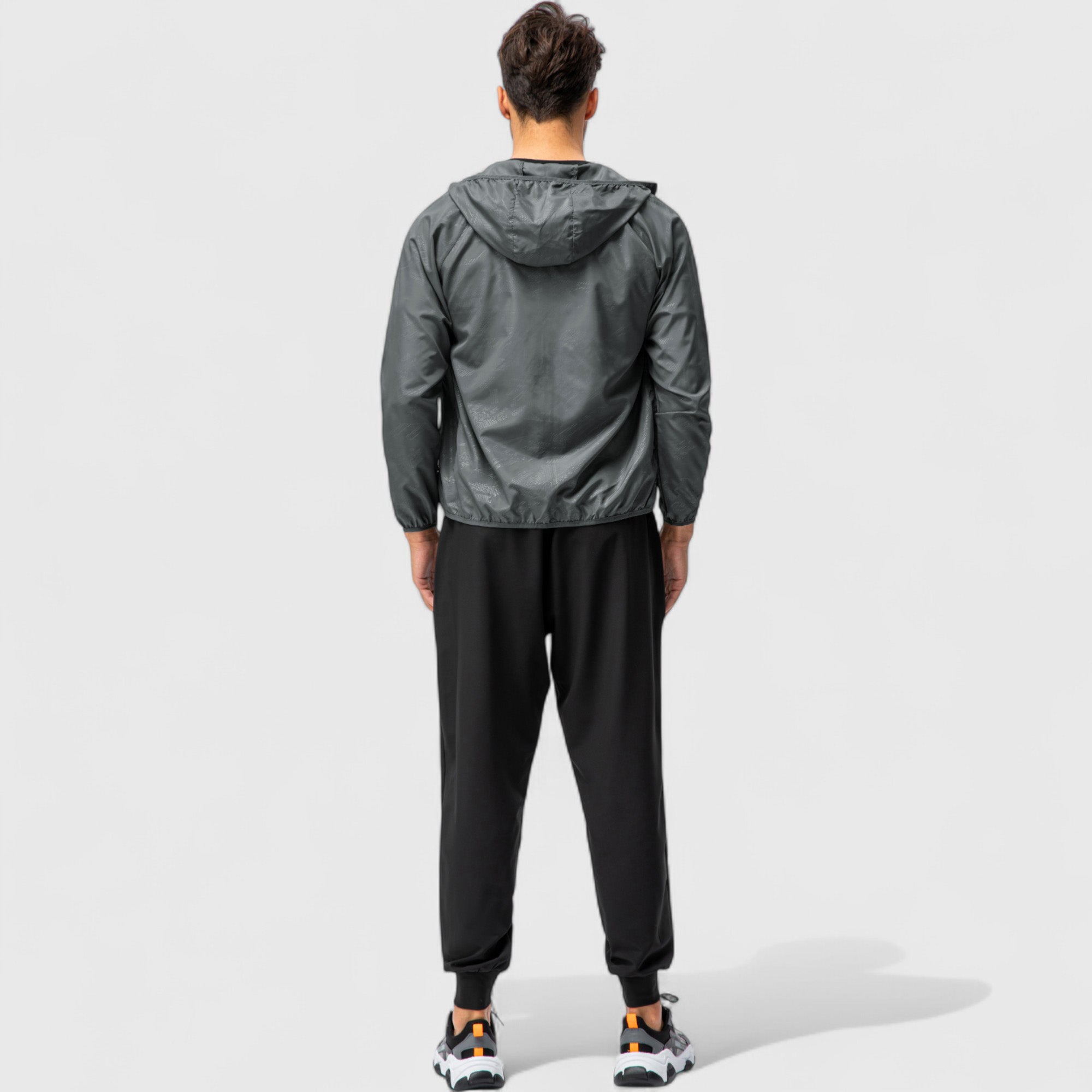 Anna-Kaci Active Men's Full Zip Hooded Windbreaker Jacket with Side Pockets and Elastic Cuffs