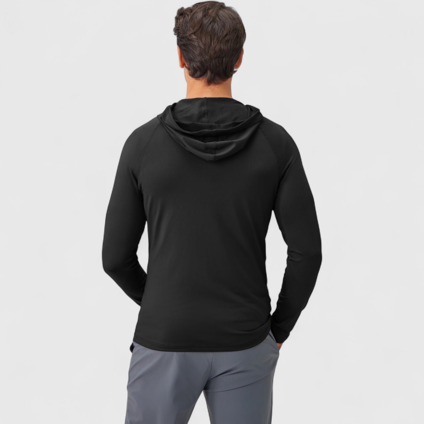 Anna-Kaci Active Men's Fitted Full-Zip Hooded Jacket with Front Pockets and Long Sleeves
