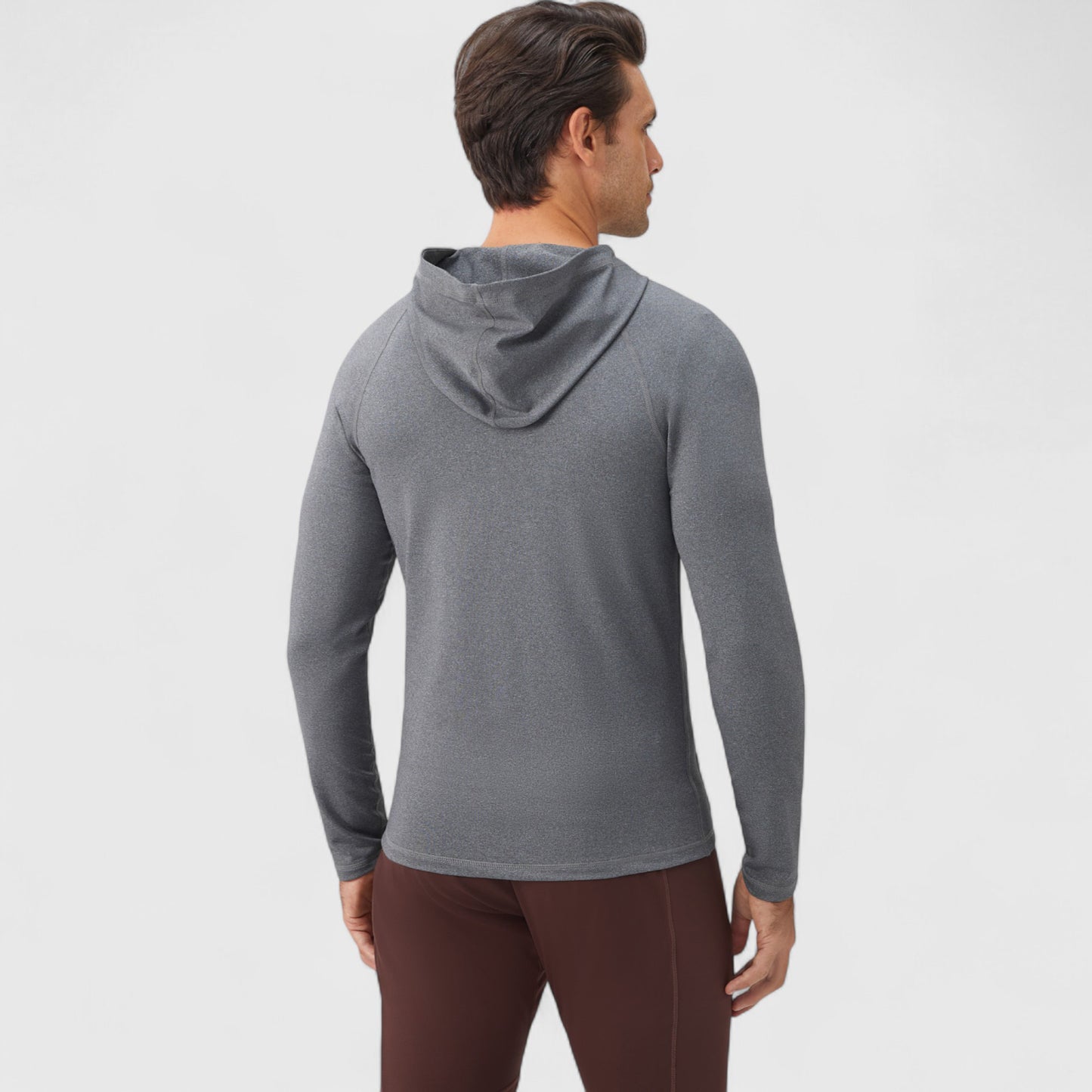 Anna-Kaci Active Men's Fitted Full-Zip Hooded Jacket with Front Pockets and Long Sleeves