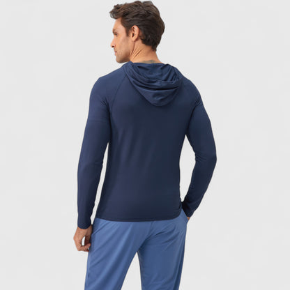 Anna-Kaci Active Men's Fitted Full-Zip Hooded Jacket with Front Pockets and Long Sleeves