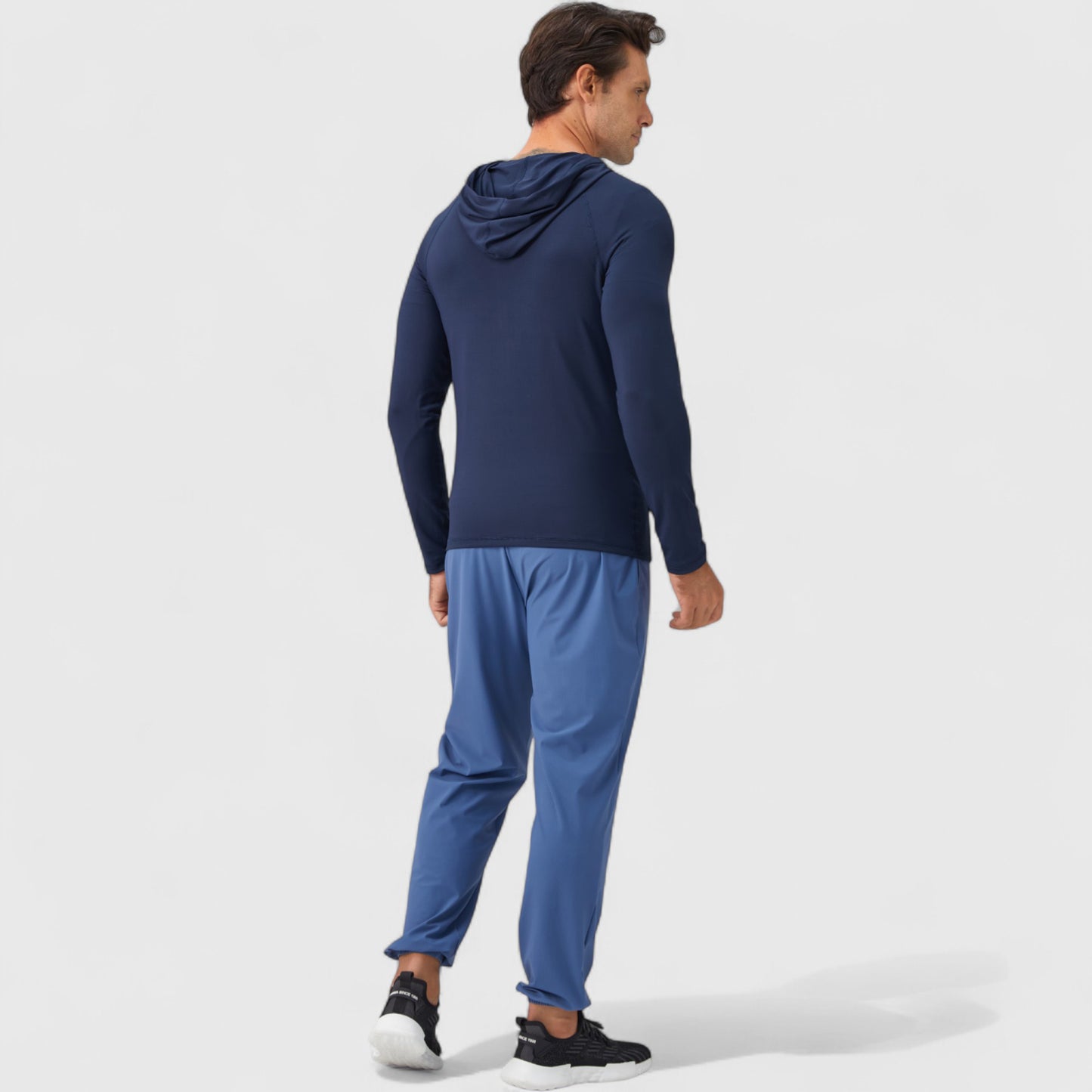 Anna-Kaci Active Men's Fitted Full-Zip Hooded Jacket with Front Pockets and Long Sleeves