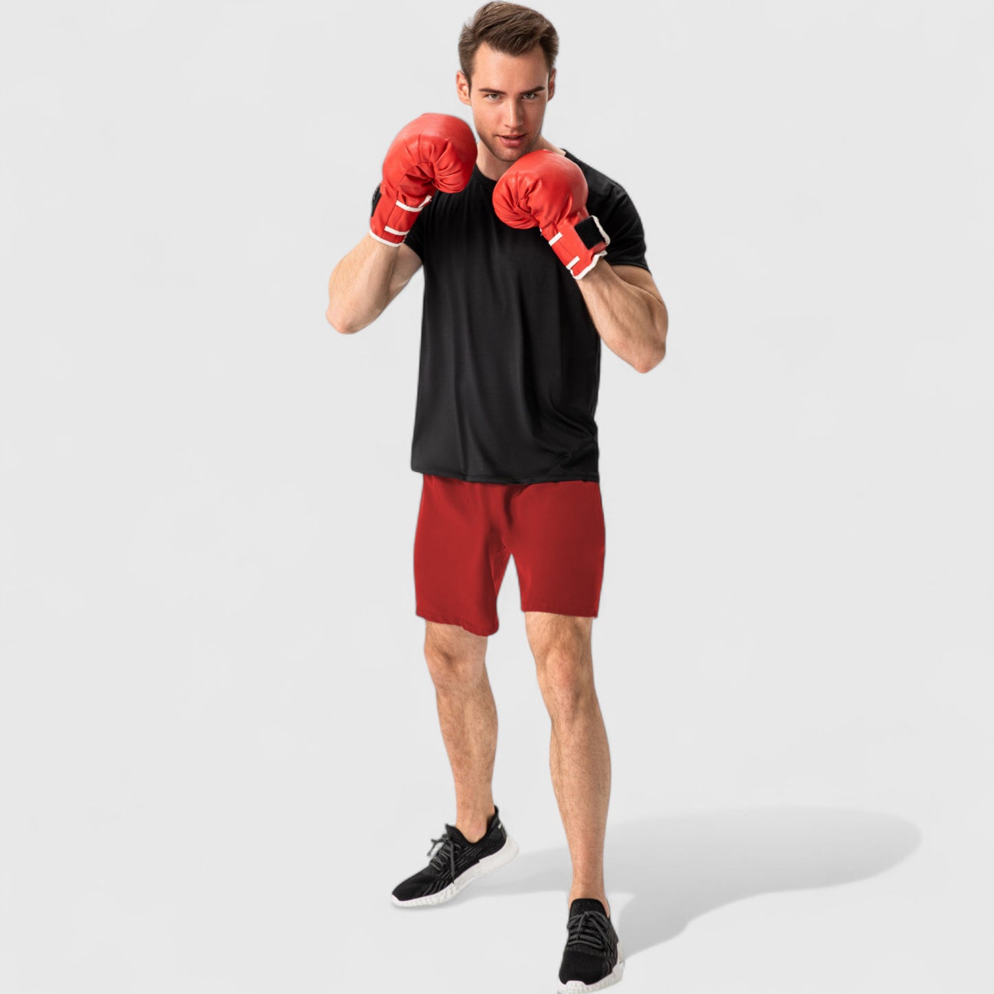 Anna-Kaci Active Men's Elastic Waist Athletic Shorts with Above-Knee Length and Relaxed Fit Design
