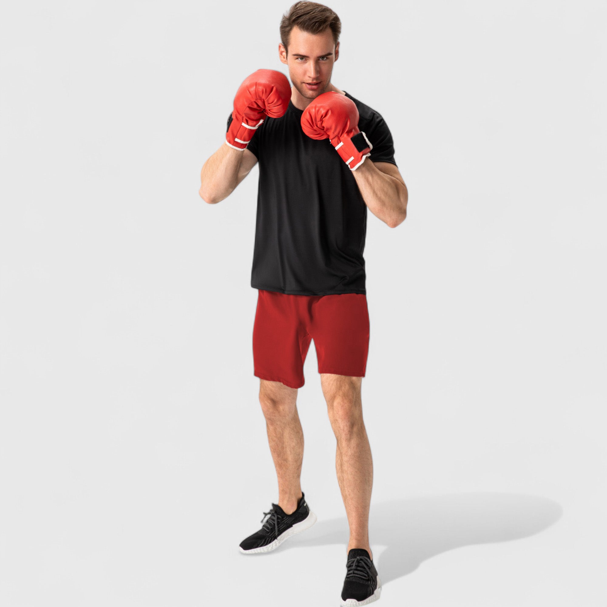Anna-Kaci Active Men's Elastic Waist Athletic Shorts with Above-Knee Length and Relaxed Fit Design