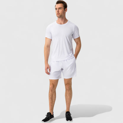 Anna-Kaci Active Men's Elastic Waist Athletic Shorts with Above-Knee Length and Relaxed Fit Design