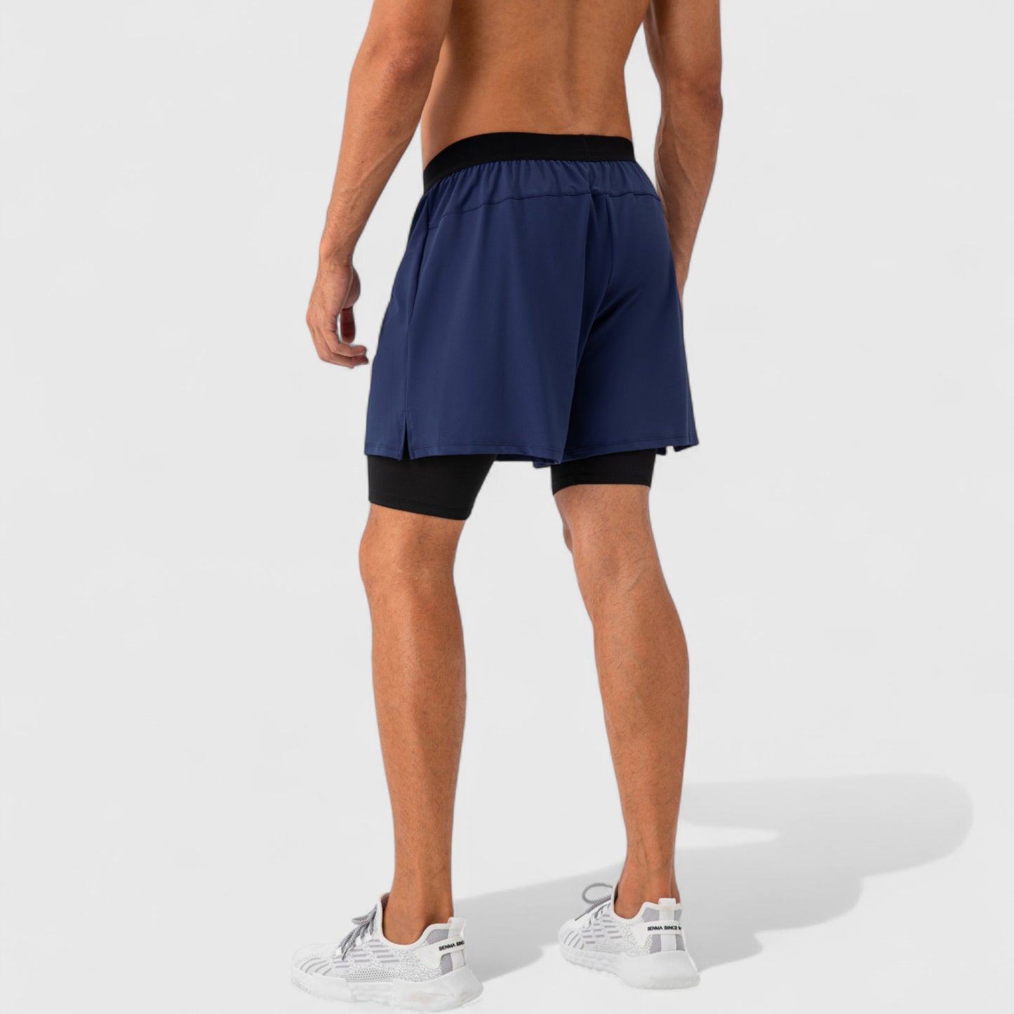 Anna-Kaci Active Men's 2-in-1 Training Shorts with Inner Compression Layer and Elastic Waistband