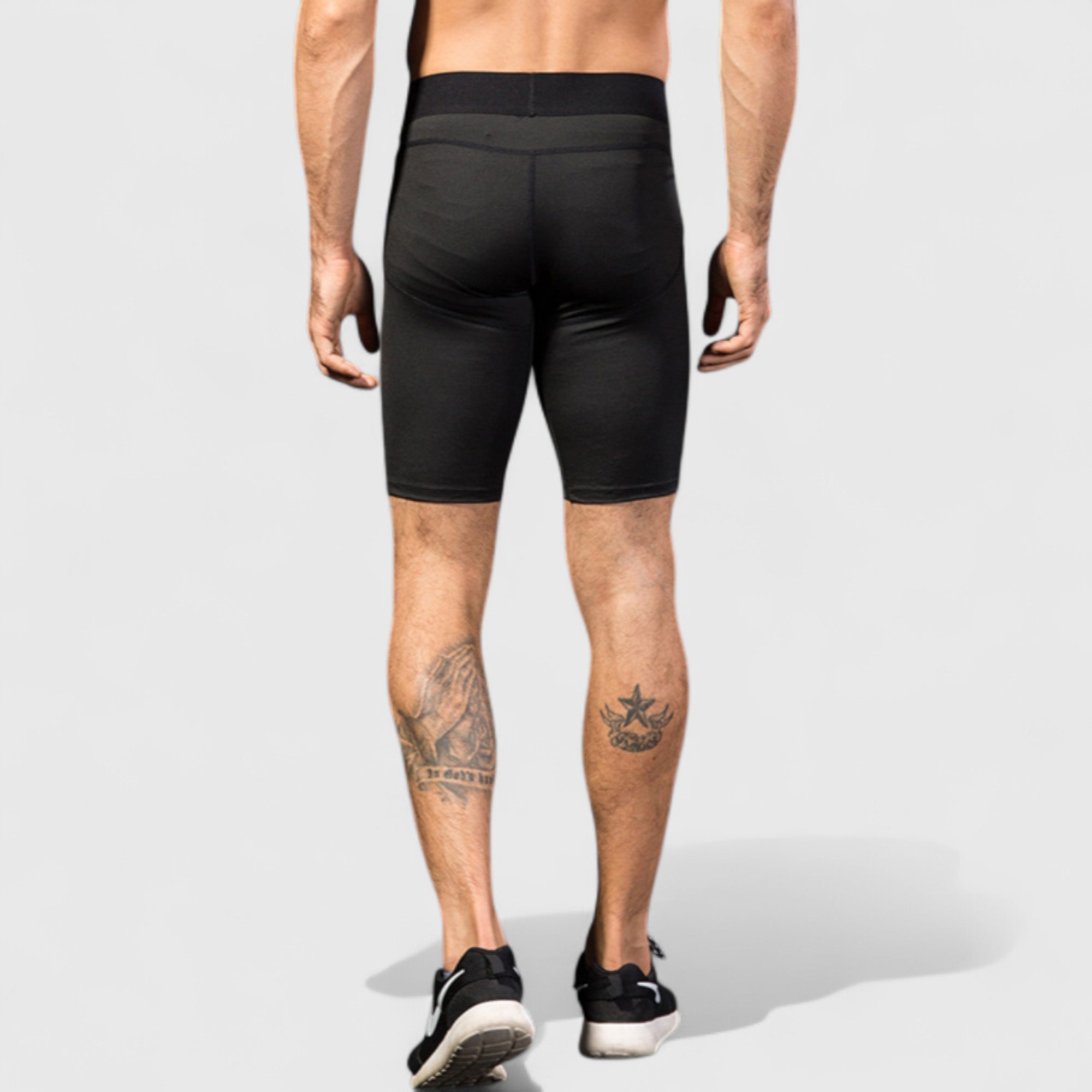 Anna-Kaci Active Men's Padded Compression Cycling Shorts with Wide Waistband and Mid-Thigh Length
