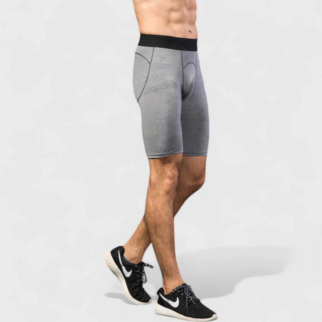 Anna-Kaci Active Men's Padded Compression Cycling Shorts with Wide Waistband and Mid-Thigh Length