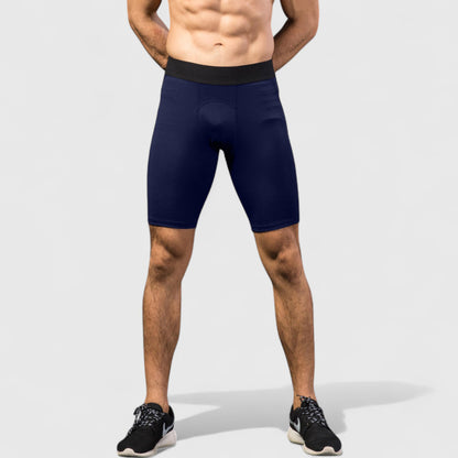 Anna-Kaci Active Men's Padded Compression Cycling Shorts with Wide Waistband and Mid-Thigh Length