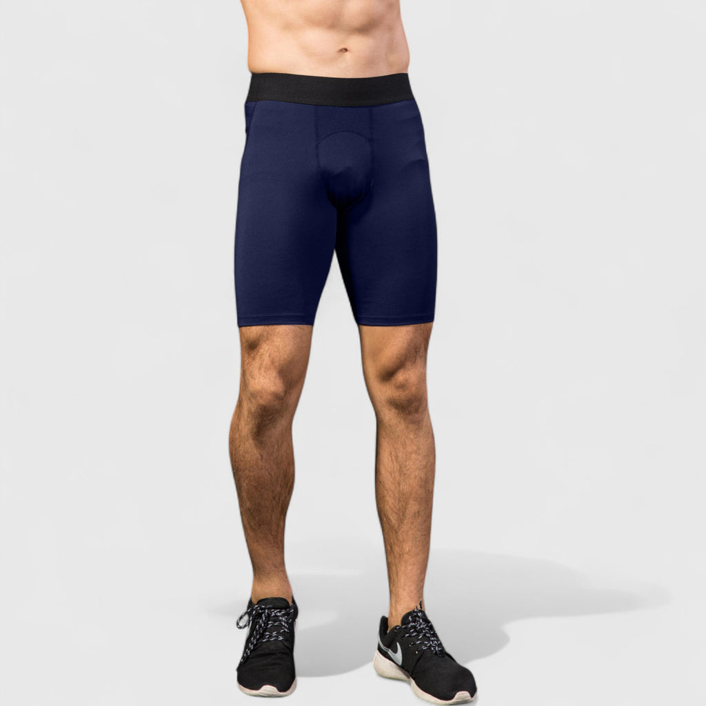 Anna-Kaci Active Men's Padded Compression Cycling Shorts with Wide Waistband and Mid-Thigh Length