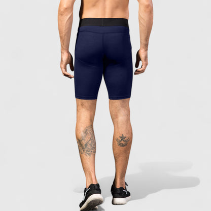 Anna-Kaci Active Men's Padded Compression Cycling Shorts with Wide Waistband and Mid-Thigh Length