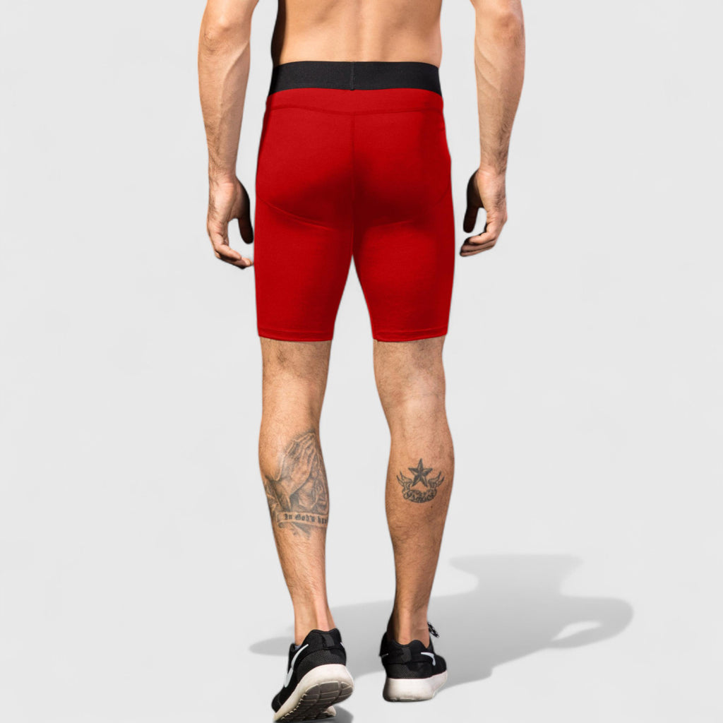 Anna-Kaci Active Men's Padded Compression Cycling Shorts with Wide Waistband and Mid-Thigh Length