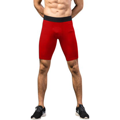 Anna-Kaci Active Men's Padded Compression Cycling Shorts with Wide Waistband and Mid-Thigh Length