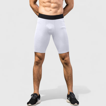 Anna-Kaci Active Men's Padded Compression Cycling Shorts with Wide Waistband and Mid-Thigh Length