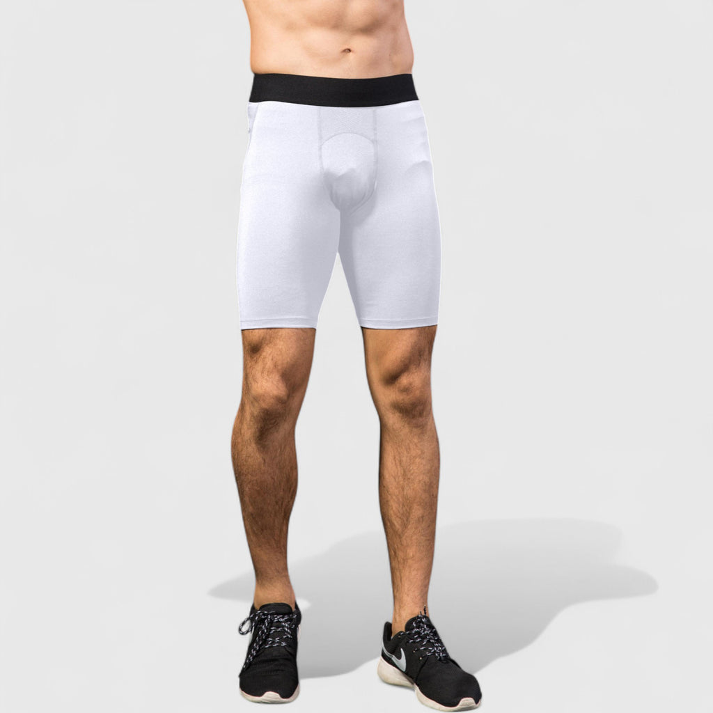 Anna-Kaci Active Men's Padded Compression Cycling Shorts with Wide Waistband and Mid-Thigh Length
