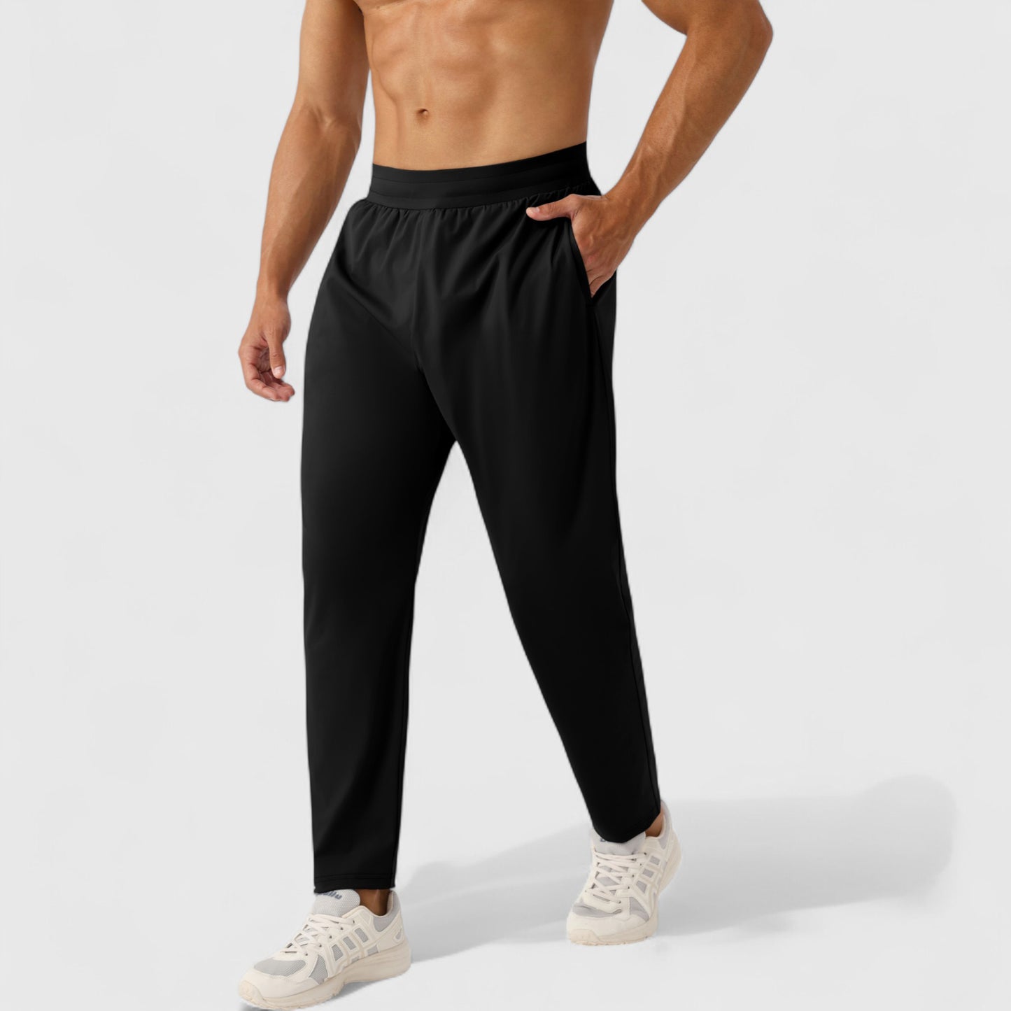 Anna-Kaci Active Men's Athletic Training Pants with Elastic Waistband and Straight Leg Fit
